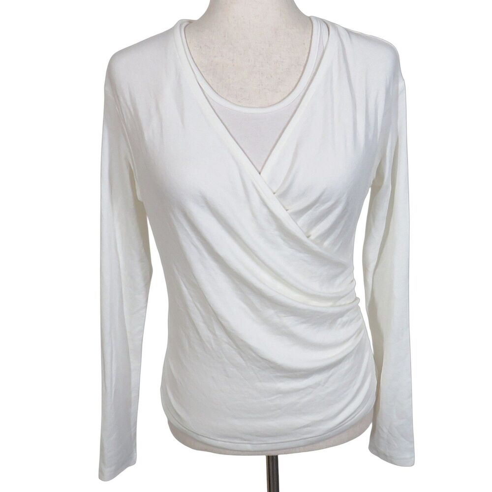 OGL Eco-MiYaMoon Cashmere Blend Ruched Top & Brami Tank Set White Size Small